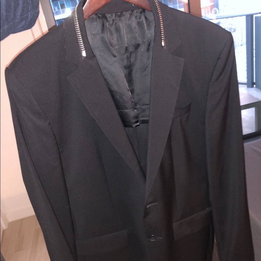 Givenchy Black Zipper Blazer Jacket
